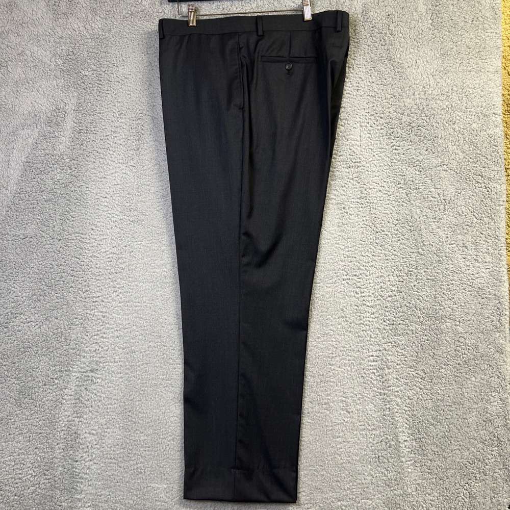 Awearness Kenneth Cole Pants Men W44 L30.5 Charcoal Grey 100% Wool Flat Front